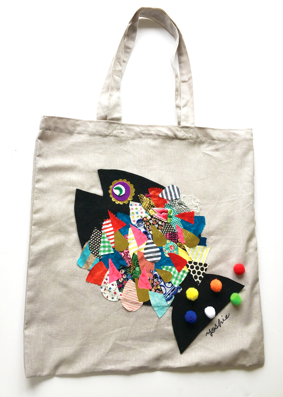 Collage workshop・Fish Eco Bag・コラージュWS・おさかなエコバッグ 