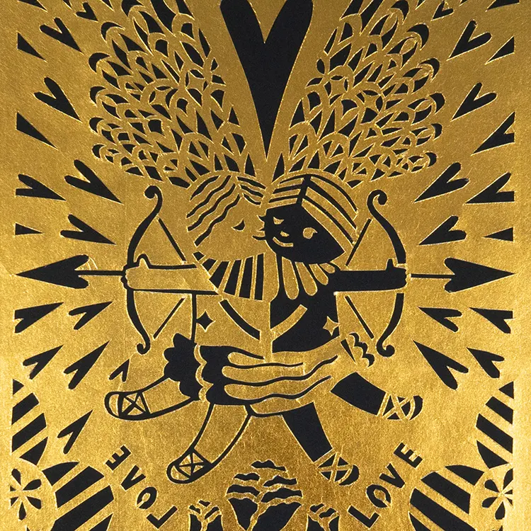 Yoshie Allan – Gold paper cut out of an start sign illustration